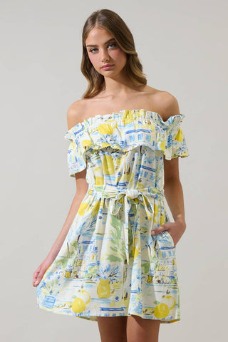 Amalfi Coast Ruffle Mini Dress