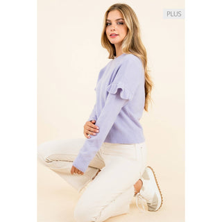 Lilac Ruffle Sweater XL