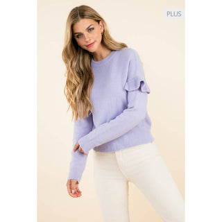 Lilac Ruffle Sweater XL