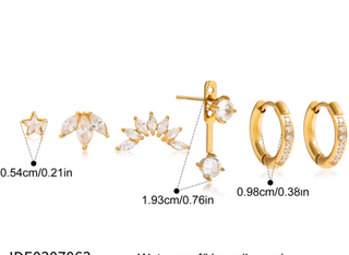 The Ear Stack- Multi Stud earrings PVD