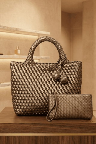 Daya Mini Woven Tote Bag w/ Bag Charm