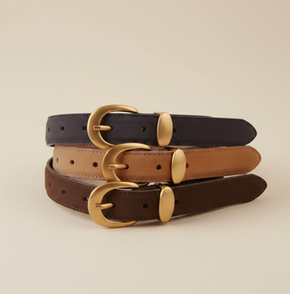 Suede Belt with Curved Gold Buckle | Chic Everyday Accessory