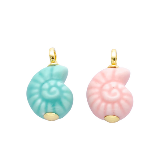 Nautilus Ceramic Shell Charm