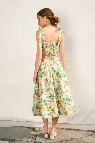 Lemon Sorbet Circular Midi Skirt