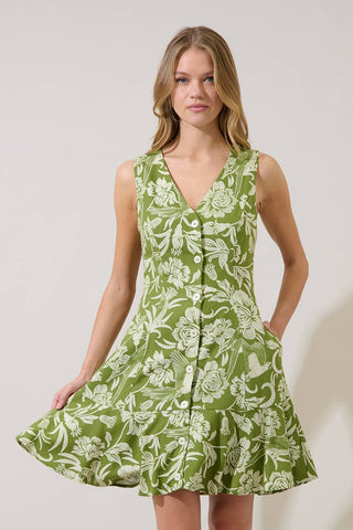 Kory Floral Terria Button Down Mini Dress