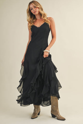 Ever After Cascading Ruffle Dress