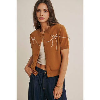 French Morning Bow Cardigan