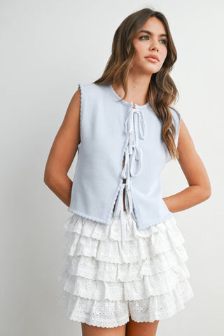 Scalloped-Hem Vest