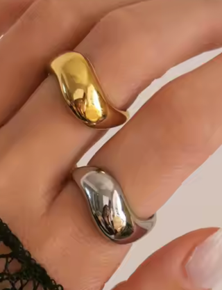 Wave Stacking Rings- Waterproof-PVD 14K gold or silver