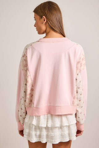 Vintage-Inspired Patchwork Sweatshirt