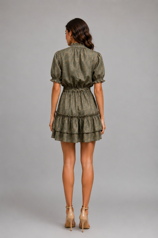 Golden Tapestry Short Dress