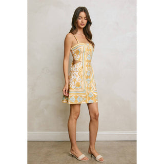 Conversational Scarf Cutout Mini Dress