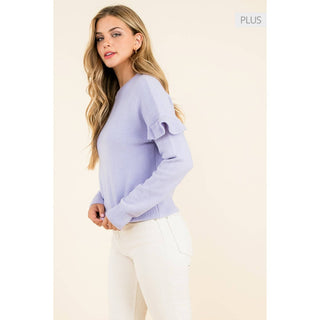 Lilac Ruffle Sweater XL