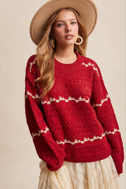 Rosalind Pointelle Sweater