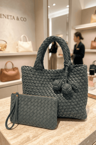 Daya Mini Woven Tote Bag w/ Bag Charm