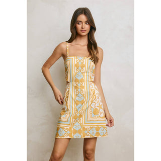 Conversational Scarf Cutout Mini Dress