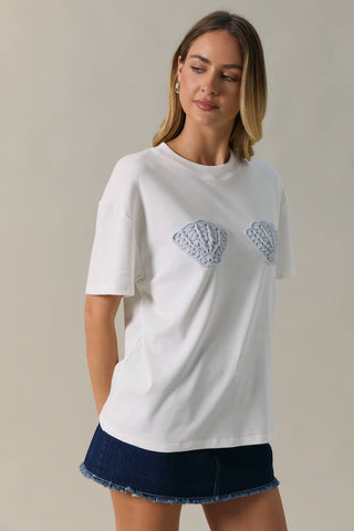 Shell Crochet Patch T-Shirt