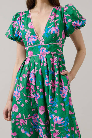 Jaylene Pleated Maxi Dress Floral