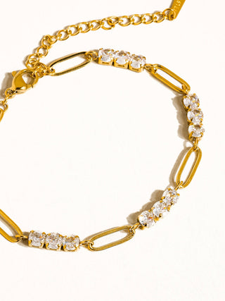 Basil Rhinestone Chain Bracelet