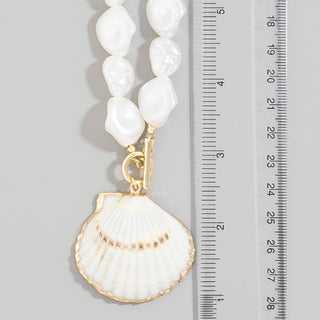 Metallic Accent Sea Shell Necklace