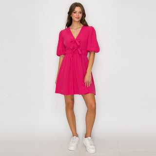 Strawberry Stripe V-neck Mini Dress