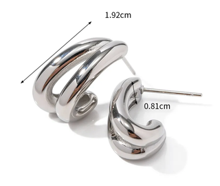 Flow- Double Hoop Earring- Steel Waterproof