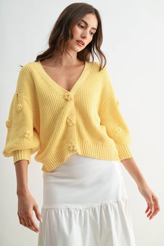 Lemon Blossom Knit Cardigan