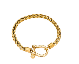 Horse Bit Carabiner Bracelet- Steel - Charm Bracelet 14K PVD