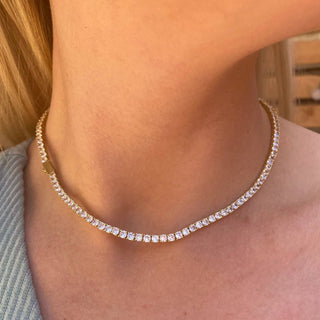 Tennis Necklace. Premium PV plated stainless CZ. 