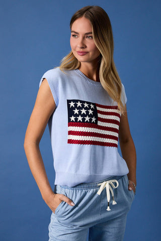 Blue Flag Sweater Top