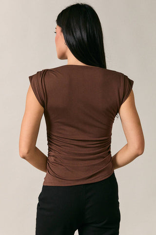 Charlotte Pleated Shoulder Top