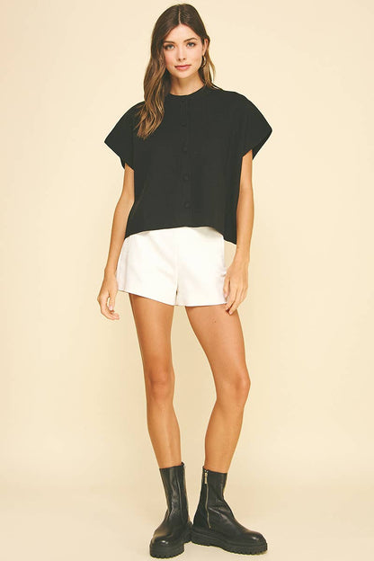 Laura Button Down Cap Sweater