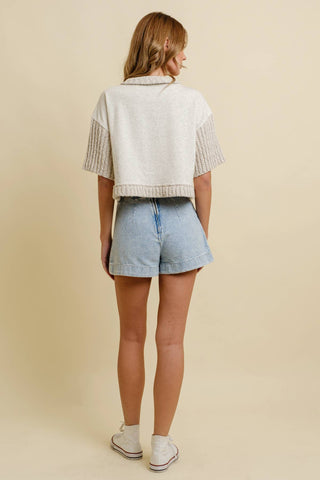 HAILEE ZIP UP DENIM WRAP SKORT