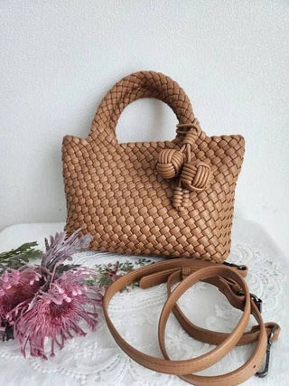 Daya Mini Woven Tote Bag w/ Bag Charm