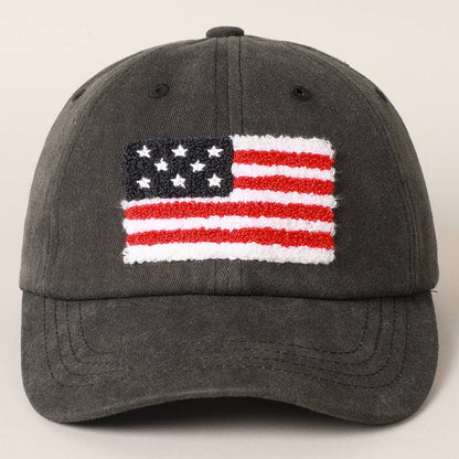 American Flag Chenille Patch Baseball Cap