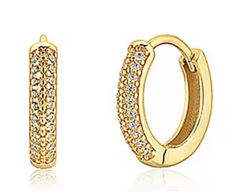 Pavé Huggie Hoop earrings