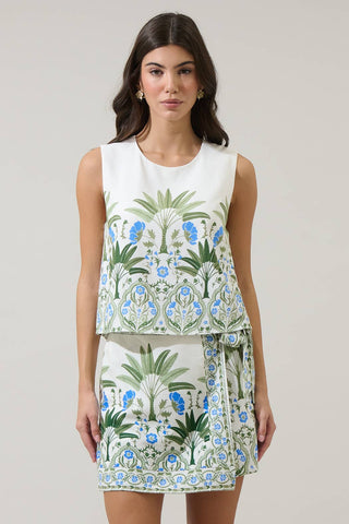 Senara Floral Lisha Sleeveless Tank Top