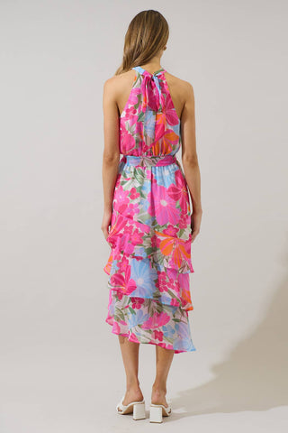 Calista Floral Sleeveless Midi Dress