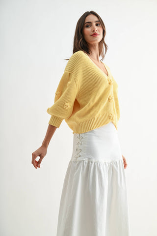 Lemon Blossom Knit Cardigan