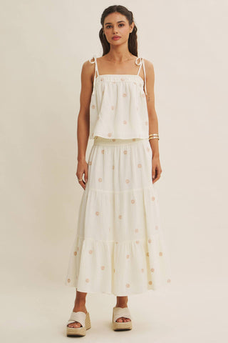 Sunset Field Embroidered Tank