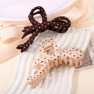 Oversized Polka Dot Bow Hair Claw Clip