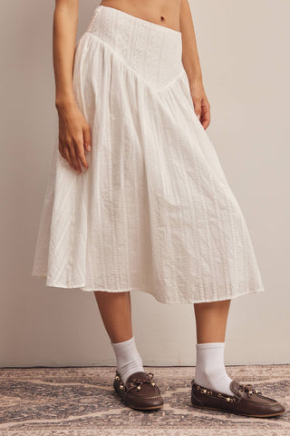 Sage Lily Textured Midi Skirt