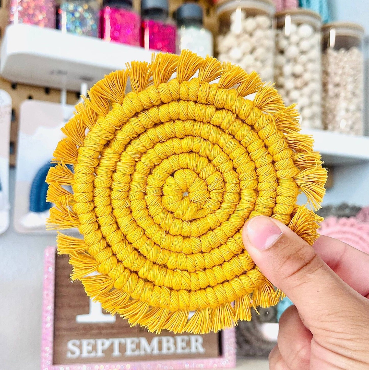 Spiral Macrame Coasters