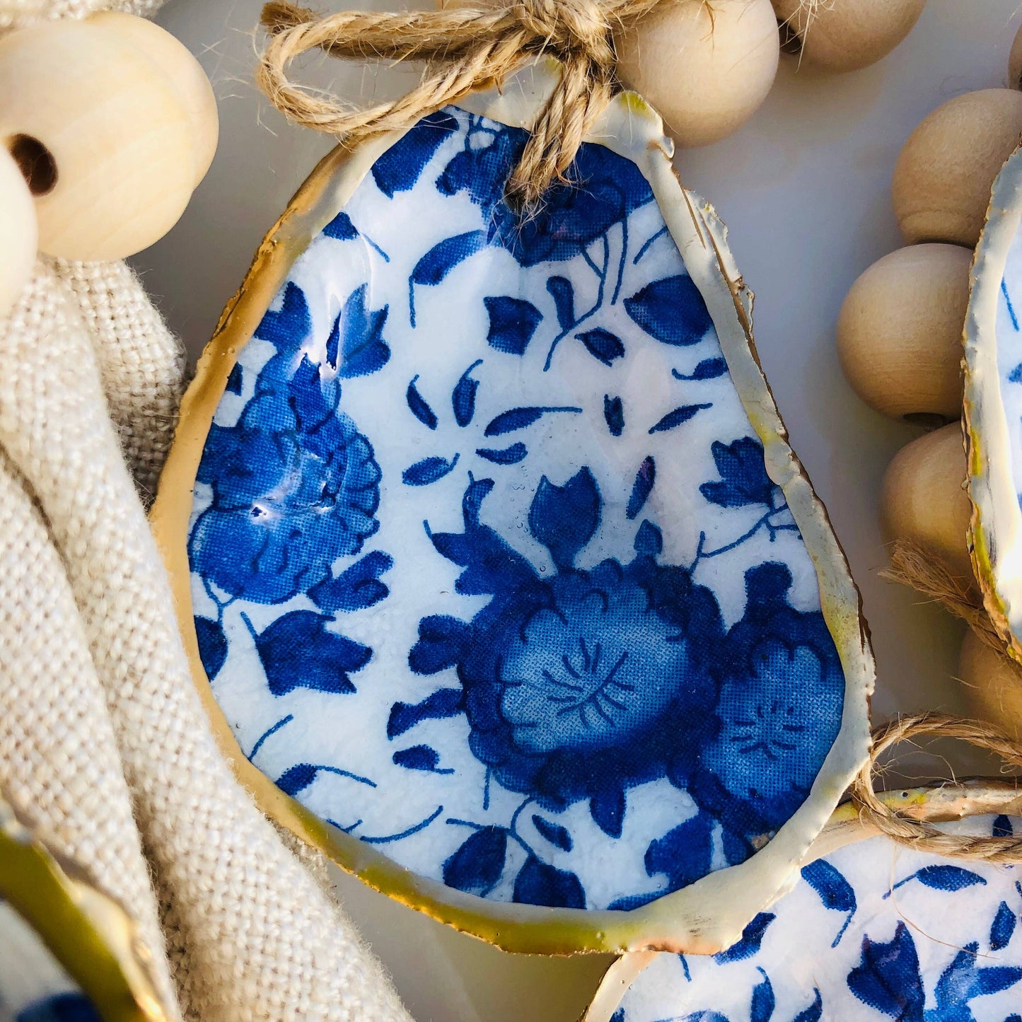 Oyster Shell Napkin Rings | Blue And White Porcelain