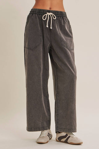 MINERAL-WASHED PANTS