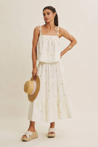Sunset Field Embroidered Tank