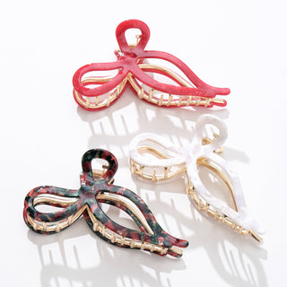 Sabrina Vintage Holiday | Large Ribbon Metal Bow Claw Clip
