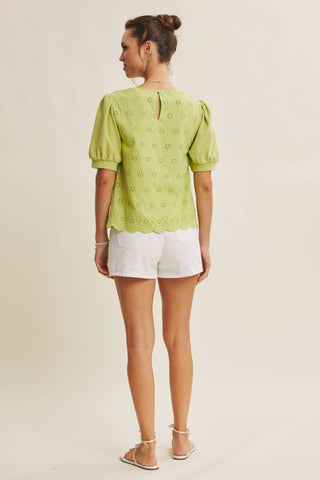Joyful Terry Eyelet Blouse