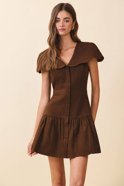 Coquette Scallop-Collar Mini Dress