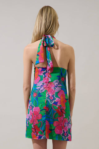 Mivia Halter Mini Dress Floral